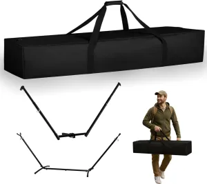 Hammock Storage Bag Heavy Duty Hammock Cover - Portable Barbecue-Tool-Sets & Steel Hammock Stand Carrying Bag 41.3''L x 10''W, Black