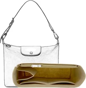 Handbag Purse Insert Organizer, Felt Purse Organizer With Zipper Pocks, Suitable for Crossbody Bags, Shoulder Bags, Handbags Bag Organizer (Beige)