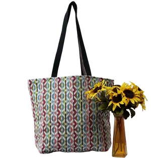 Handcrafted Multi Color Woven Print Tote Bag