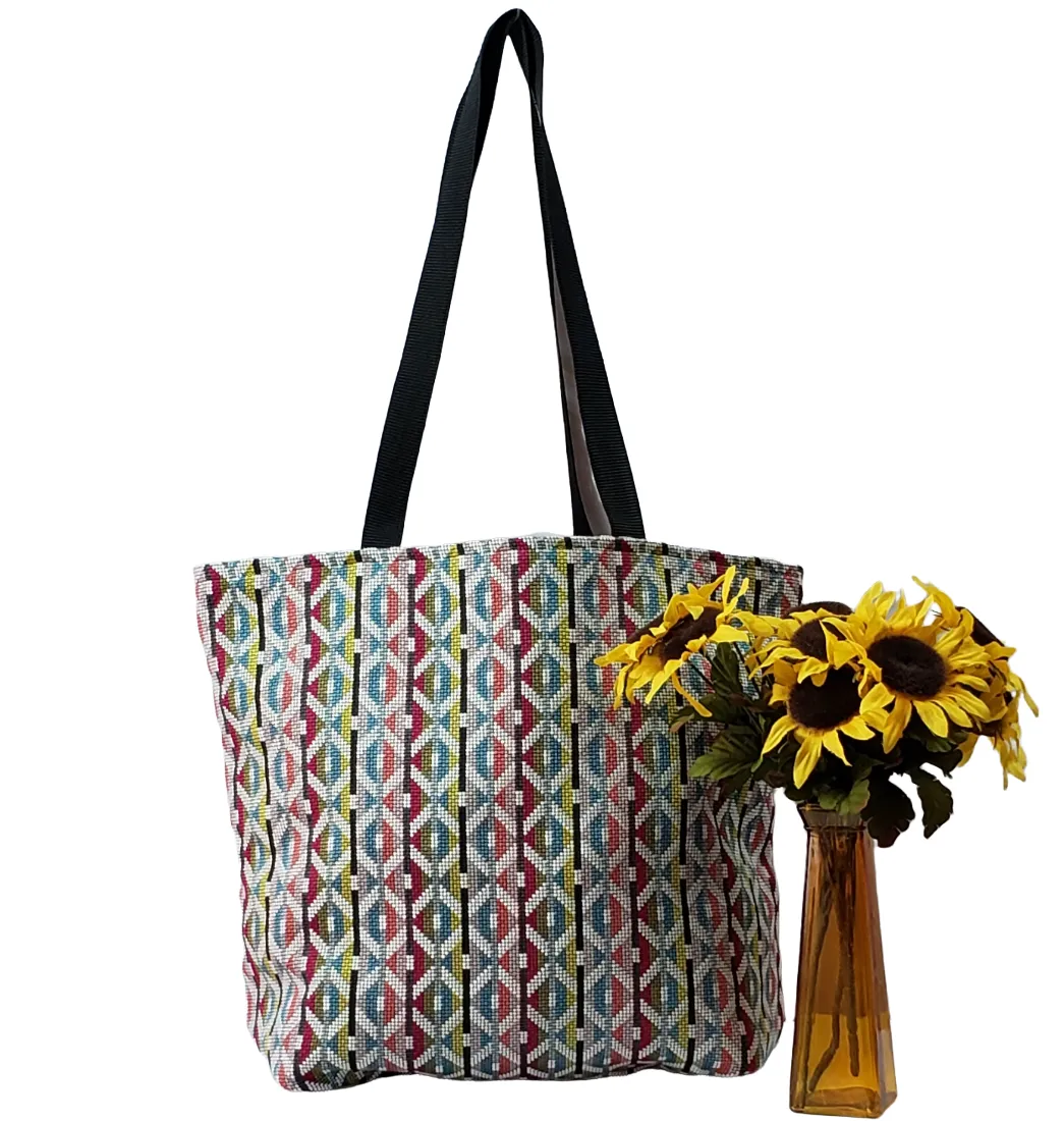 Handcrafted Multi Color Woven Print Tote Bag