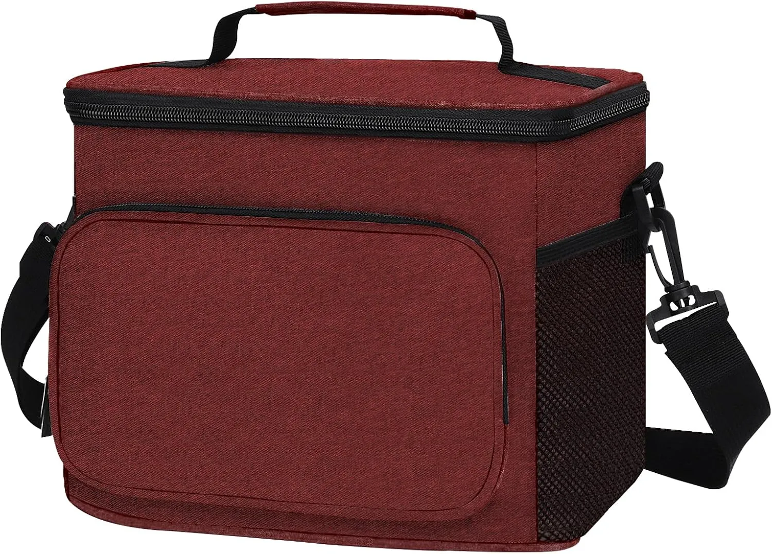 HAOMUK Lunch Box for Men Women, Insulated Lunch Bag for Adult Small Reusable Leakproof LunchBox for Work Office Picnic Beach Soft Cooler Bag with Adjustable Shoulder Strap (Red)