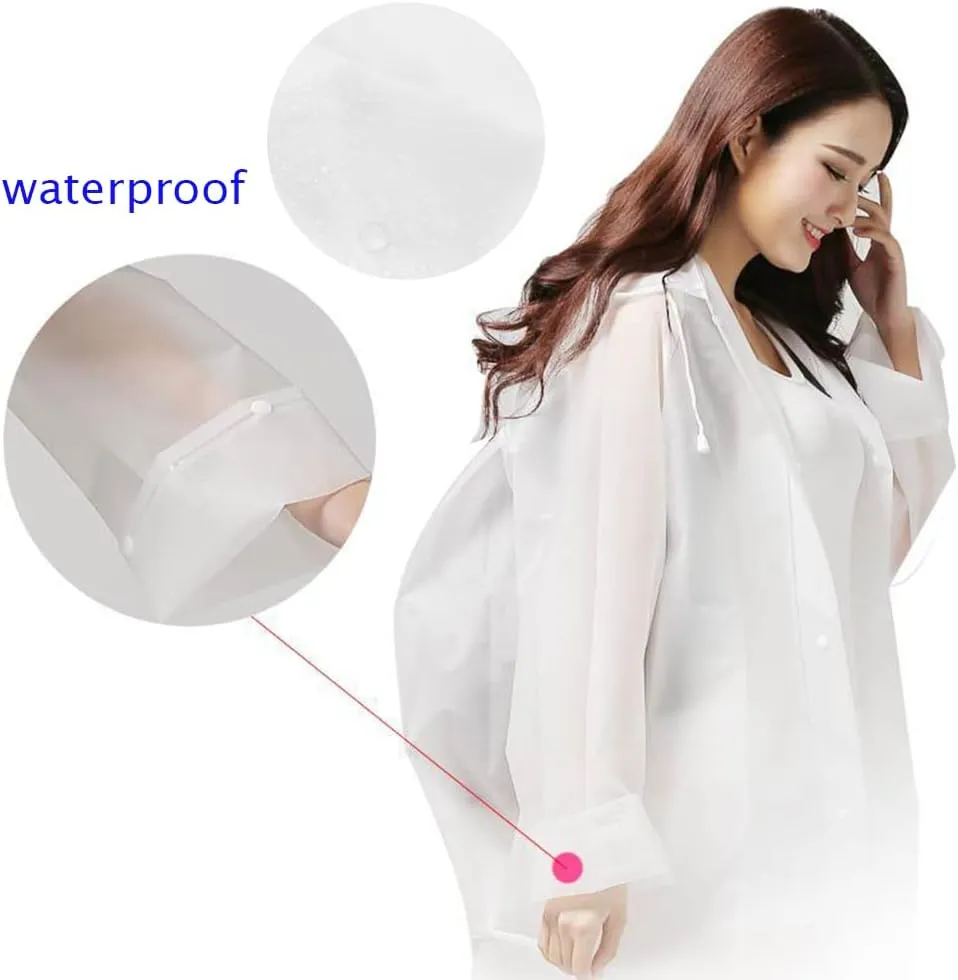HAOZAIKEJI Women Hooded Raincoat Girl Large Camp Poncho Long EVA Rainwear Packable Hiking Backpack Cloak Biking Coat with Bag