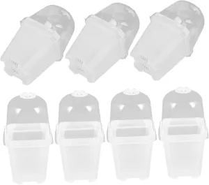 Happyyami 20 Sets Planter Pot Humidity Dome Seedling Pots for Plant Cultivation Square Gardening Pot Flower Container