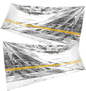 Happyyami 2pcs Emergency Tube Tent Lightweight Camping Shelter for Harsh Weather for Hiking Backpacking and Outdoor Survival Situations Silver Color