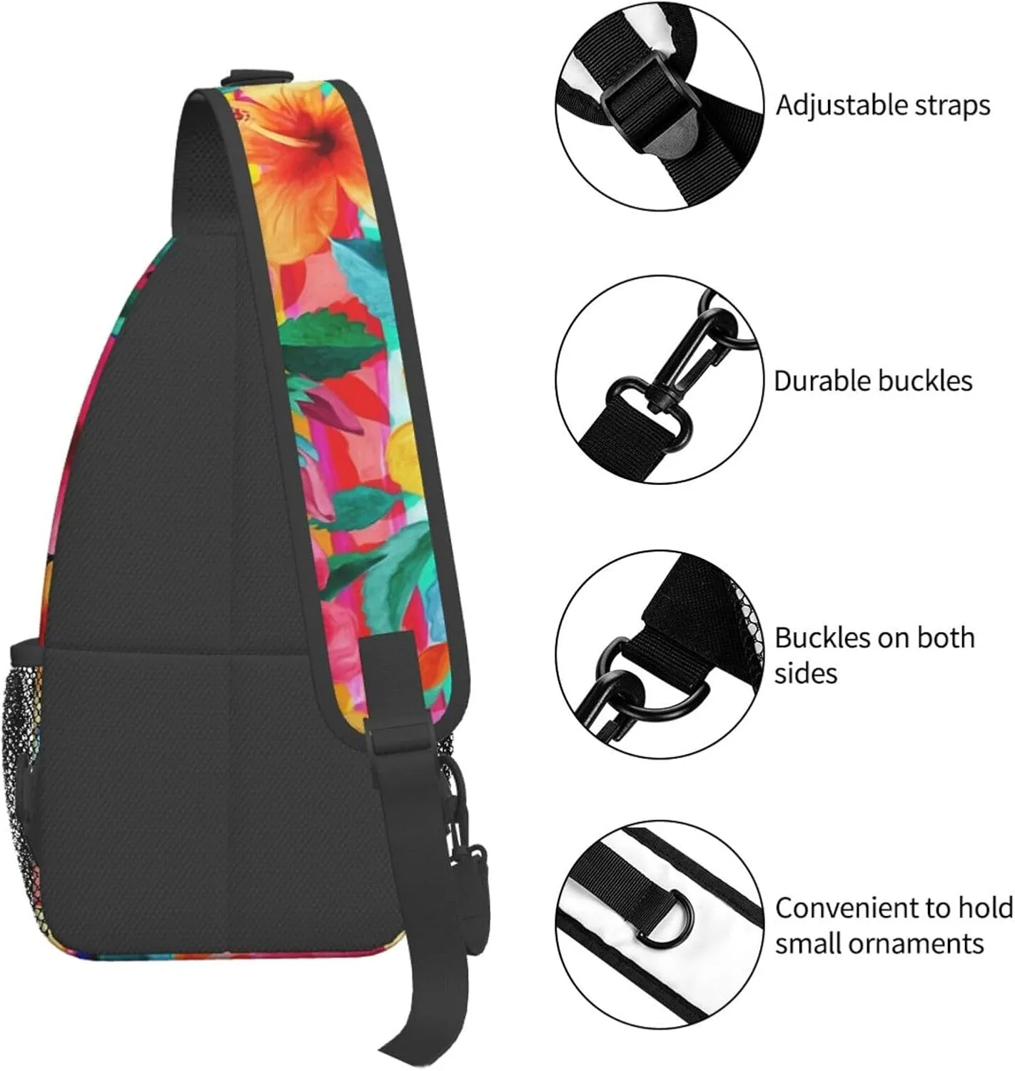 Hawaii Hawaiian Sling Bag,Multipurpose Crossbody Backpack Shoulder Chest Bag for Women Men Travel Hiking Daypack
