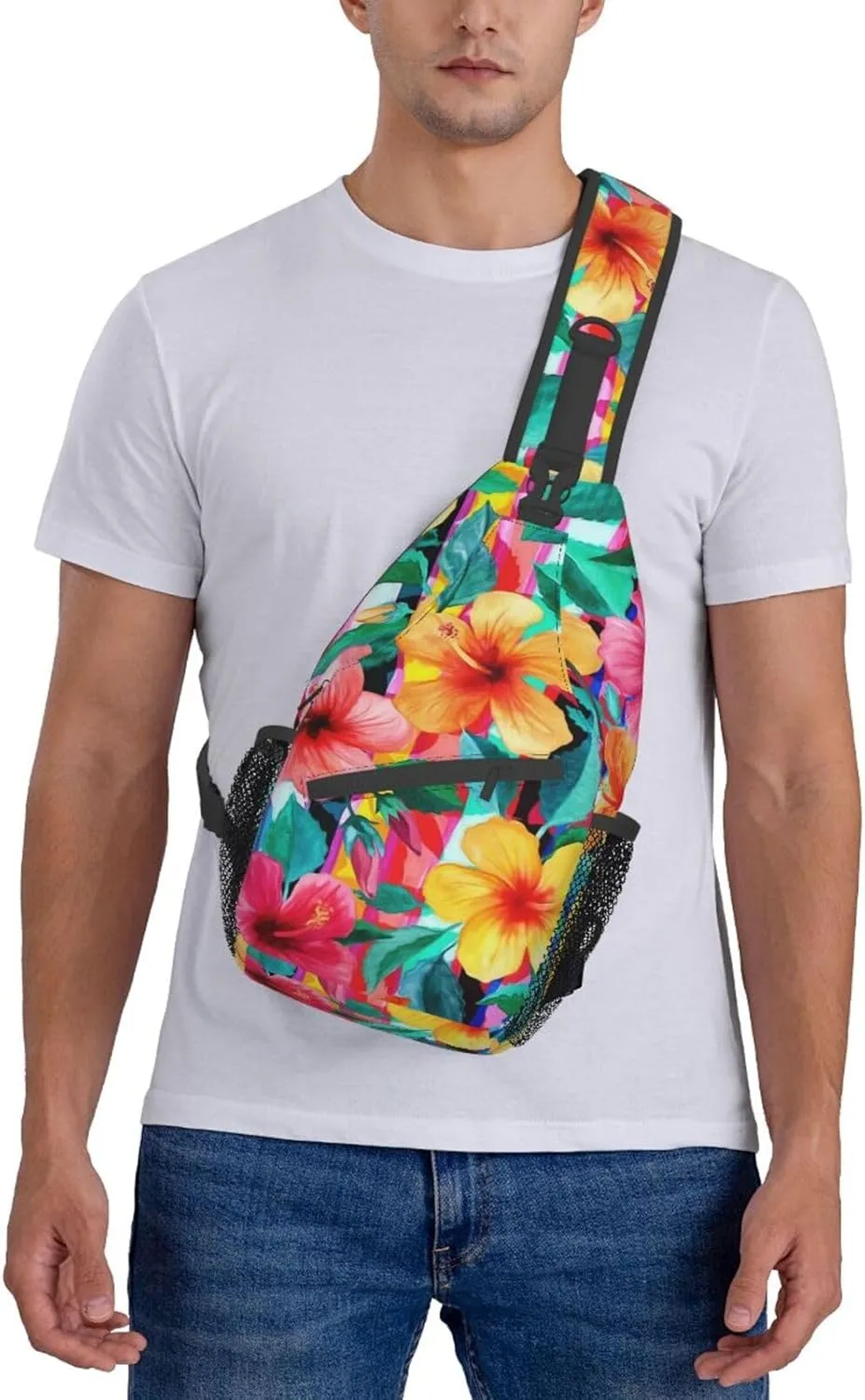 Hawaii Hawaiian Sling Bag,Multipurpose Crossbody Backpack Shoulder Chest Bag for Women Men Travel Hiking Daypack