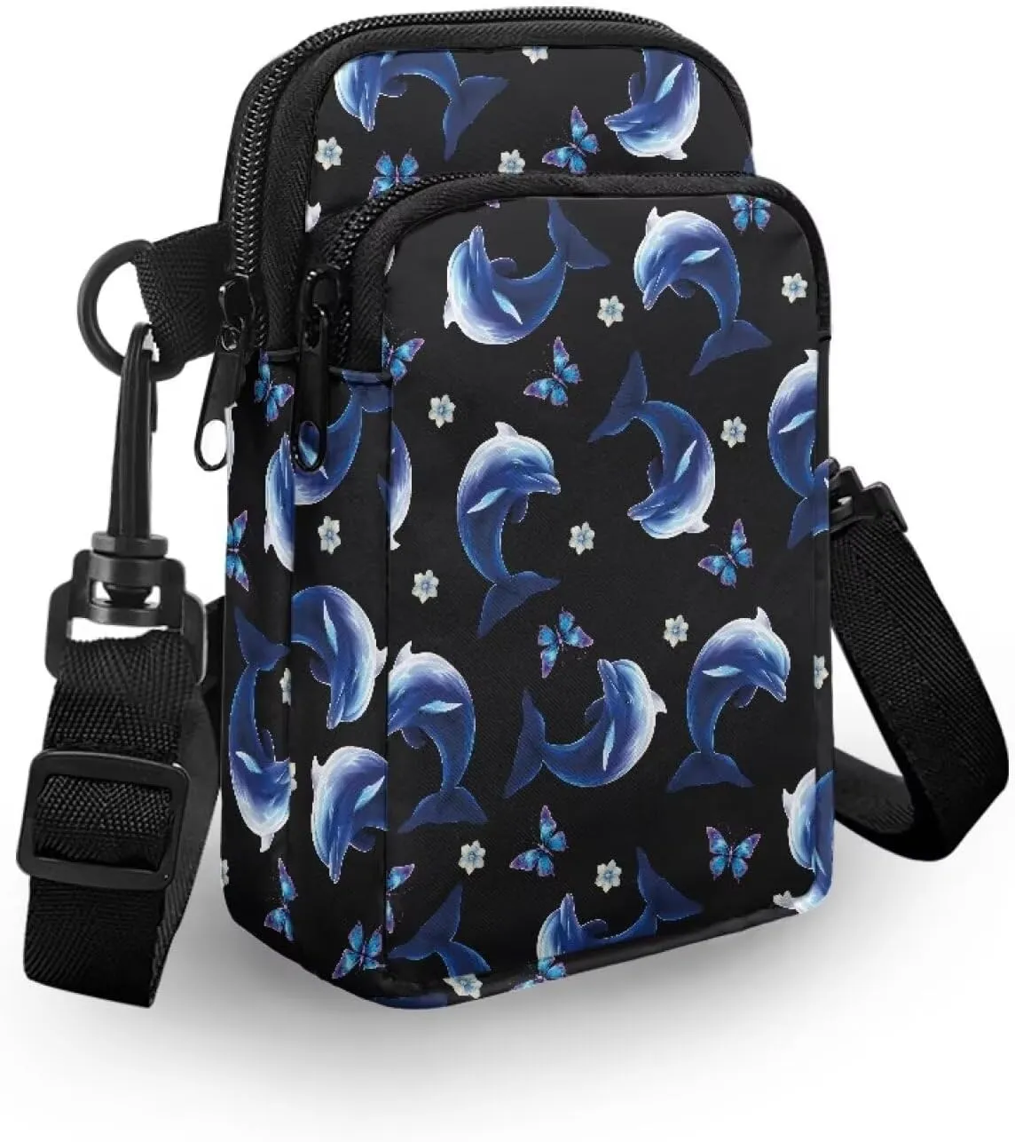 Hawaiian Tribal Small Crossbody Bags for Women Cell Phone Bag Purse, Sea Turtle Zipper Sling Purses Shoulder Bag