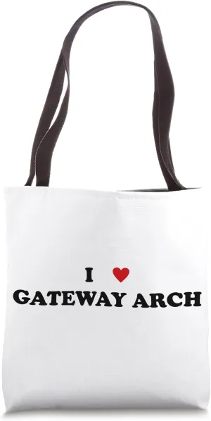 Heart USA National Park I Love Gateway Arch Tote Bag