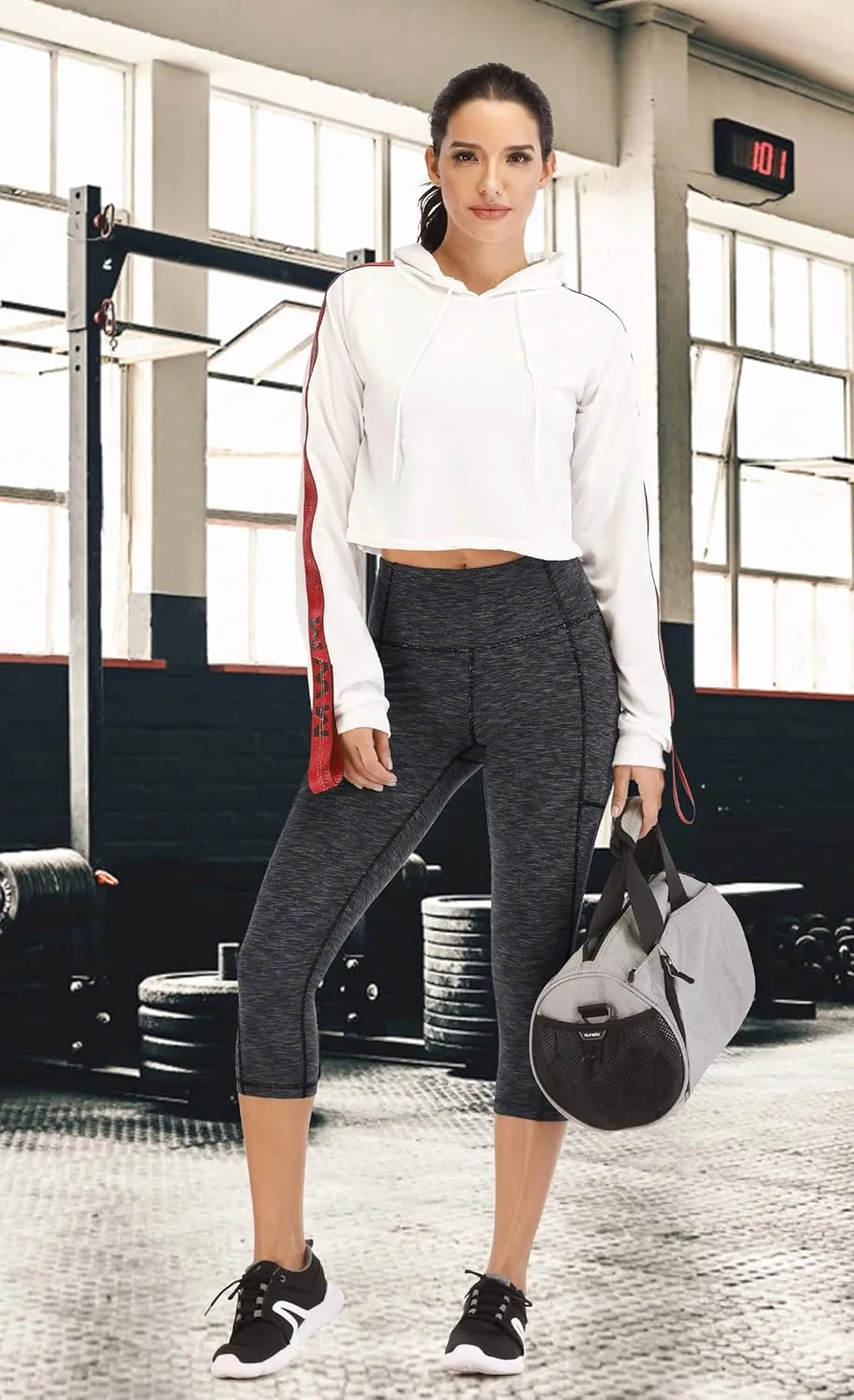 Heathyoga Capri Leggings for Women High Waisted Capri Leggings with Pockets for Women Tummy Control Yoga Pants Women