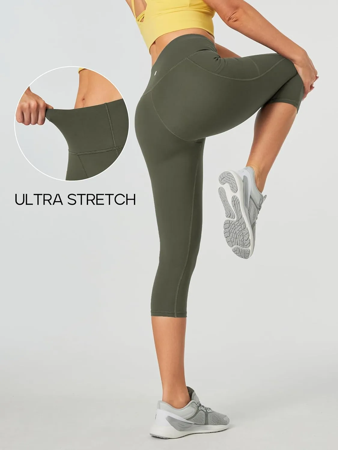 Heathyoga Capri Leggings for Women High Waisted Capri Leggings with Pockets for Women Tummy Control Yoga Pants Women