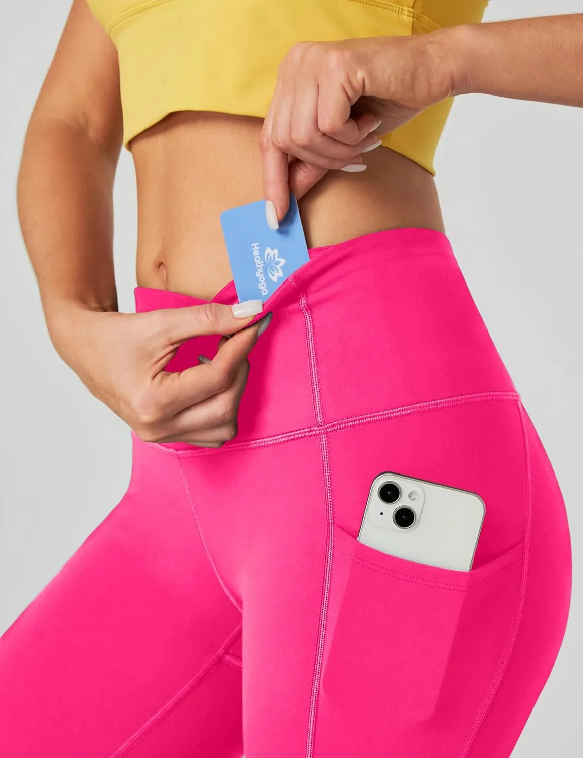 Heathyoga Capri Leggings for Women High Waisted Capri Leggings with Pockets for Women Tummy Control Yoga Pants Women