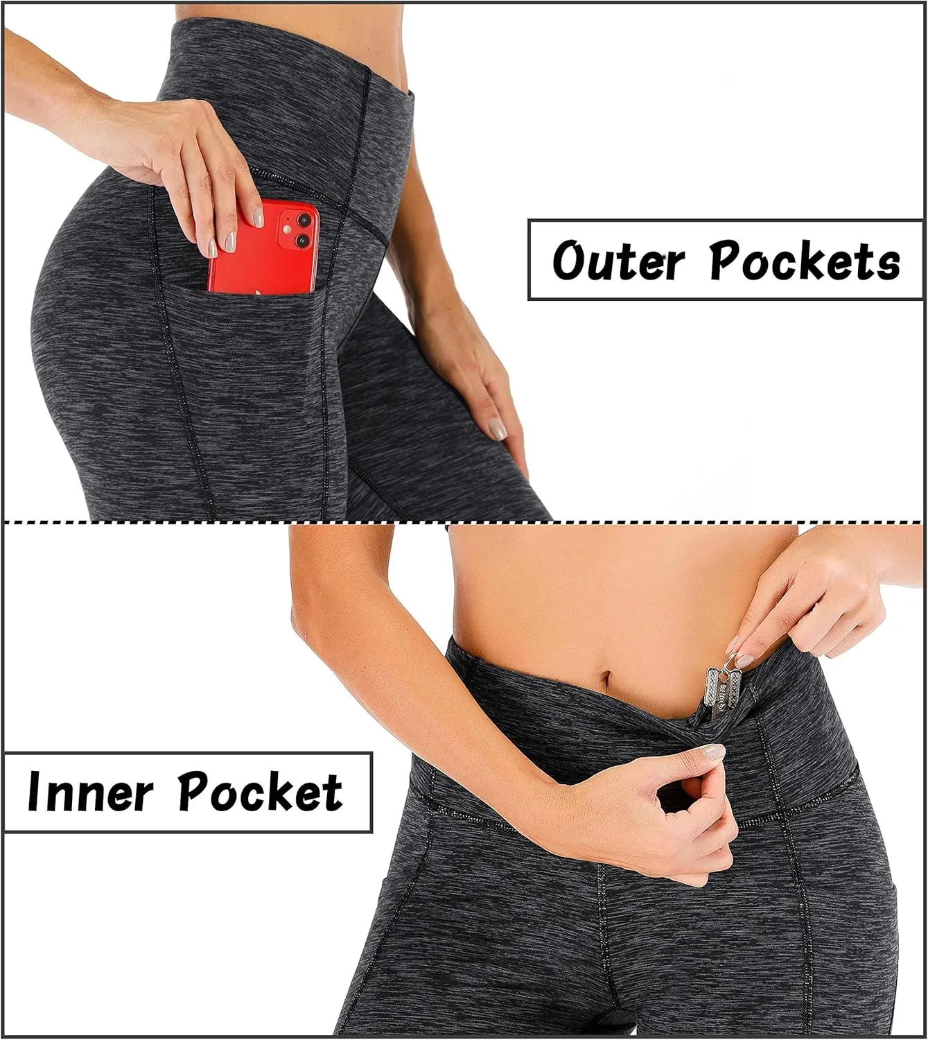 Heathyoga Capri Leggings for Women High Waisted Capri Leggings with Pockets for Women Tummy Control Yoga Pants Women