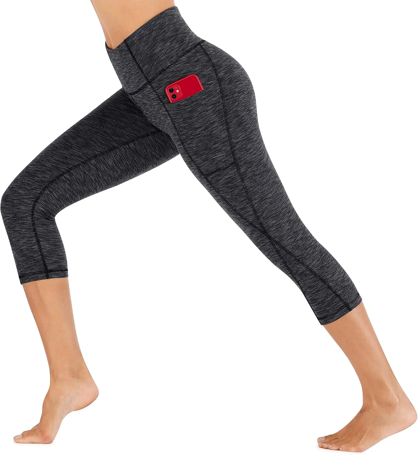 Heathyoga Capri Leggings for Women High Waisted Capri Leggings with Pockets for Women Tummy Control Yoga Pants Women
