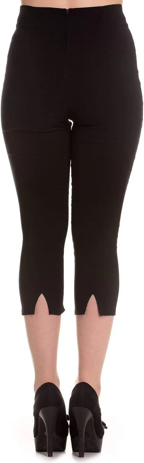 Hell Bunny Tina 50s Vintage Retro Style Capri Trousers 3/4 Length Pedal Pushers