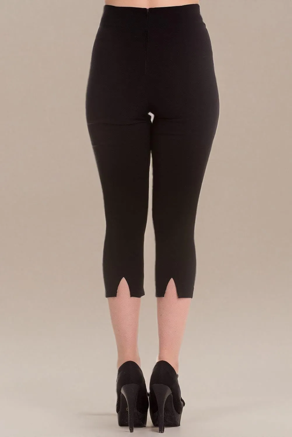 Hell Bunny Tina 50s Vintage Retro Style Capri Trousers 3/4 Length Pedal Pushers