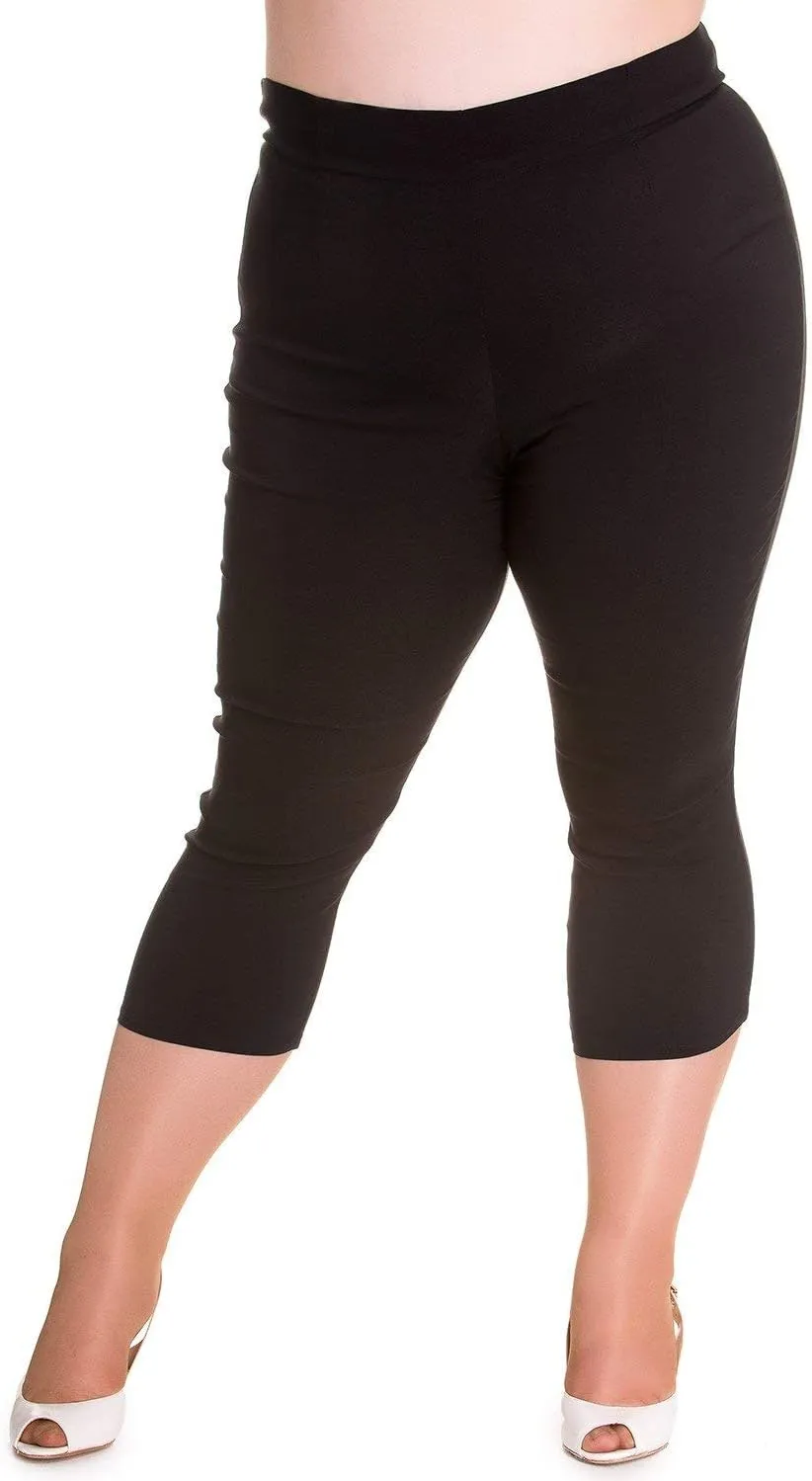 Hell Bunny Tina 50s Vintage Retro Style Capri Trousers 3/4 Length Pedal Pushers