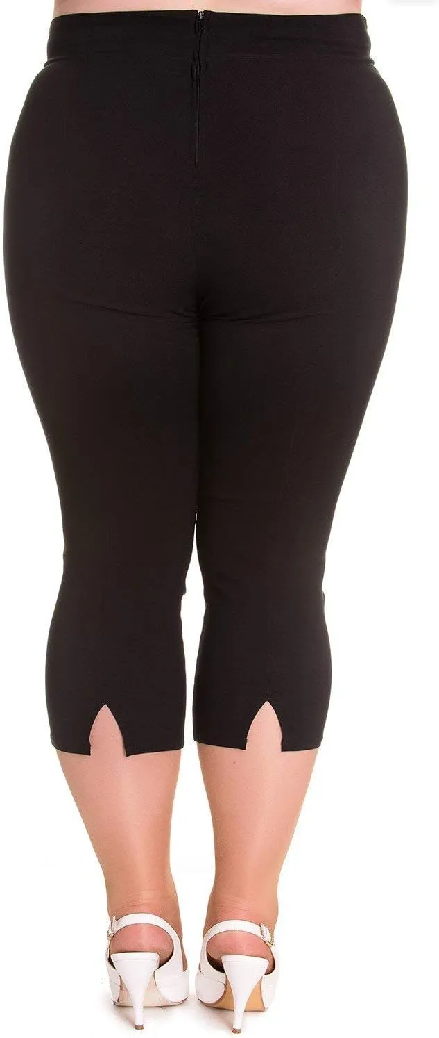 Hell Bunny Tina 50s Vintage Retro Style Capri Trousers 3/4 Length Pedal Pushers