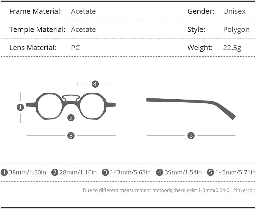 HEPIDEM Acetate Glasses Frame Men,Round Optical Eyeglasses Women Vintage Retro Eyewear 9153