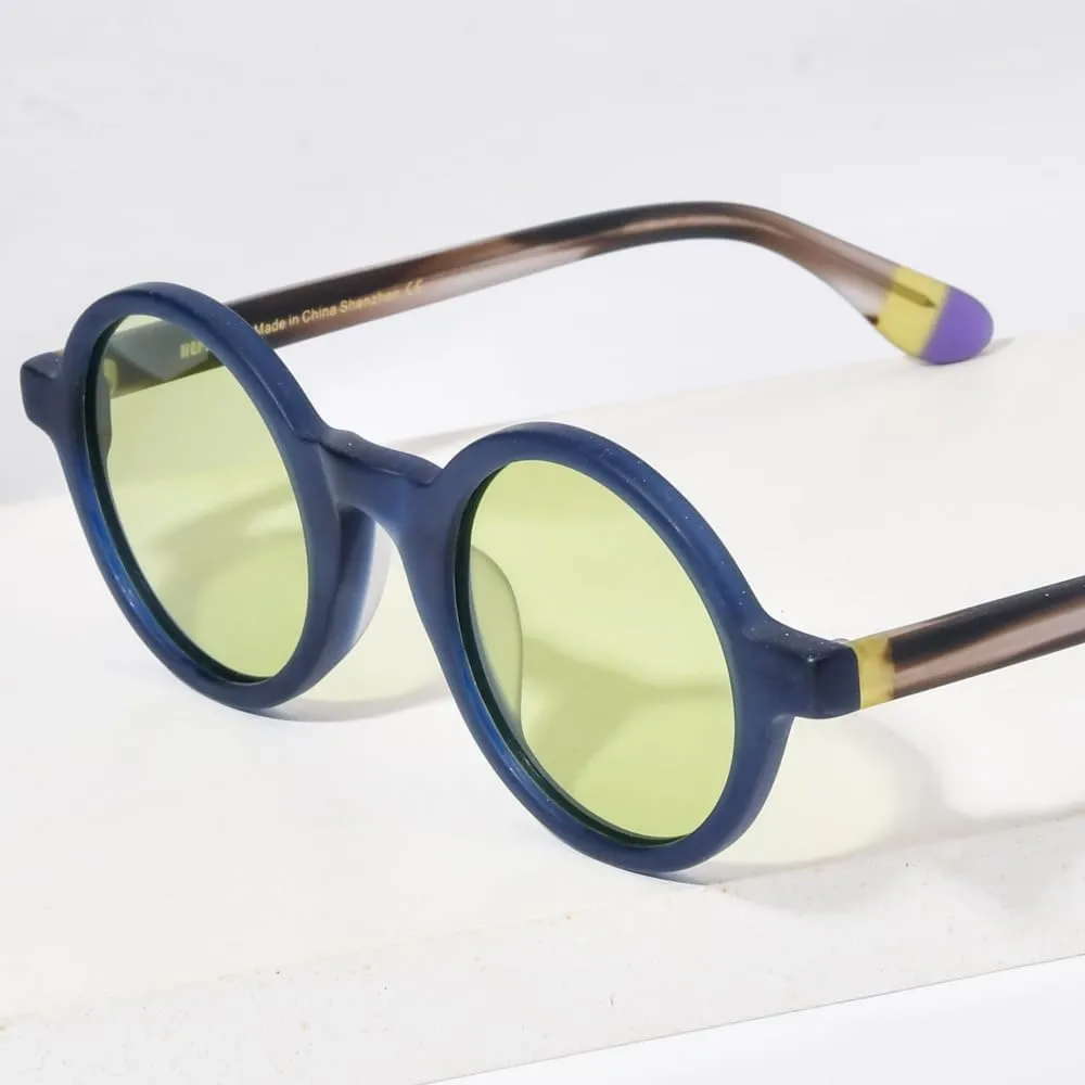 HEPIDEM Matte Acetate Vintage Retro Round Polarized Sunglasses for Women 9270T