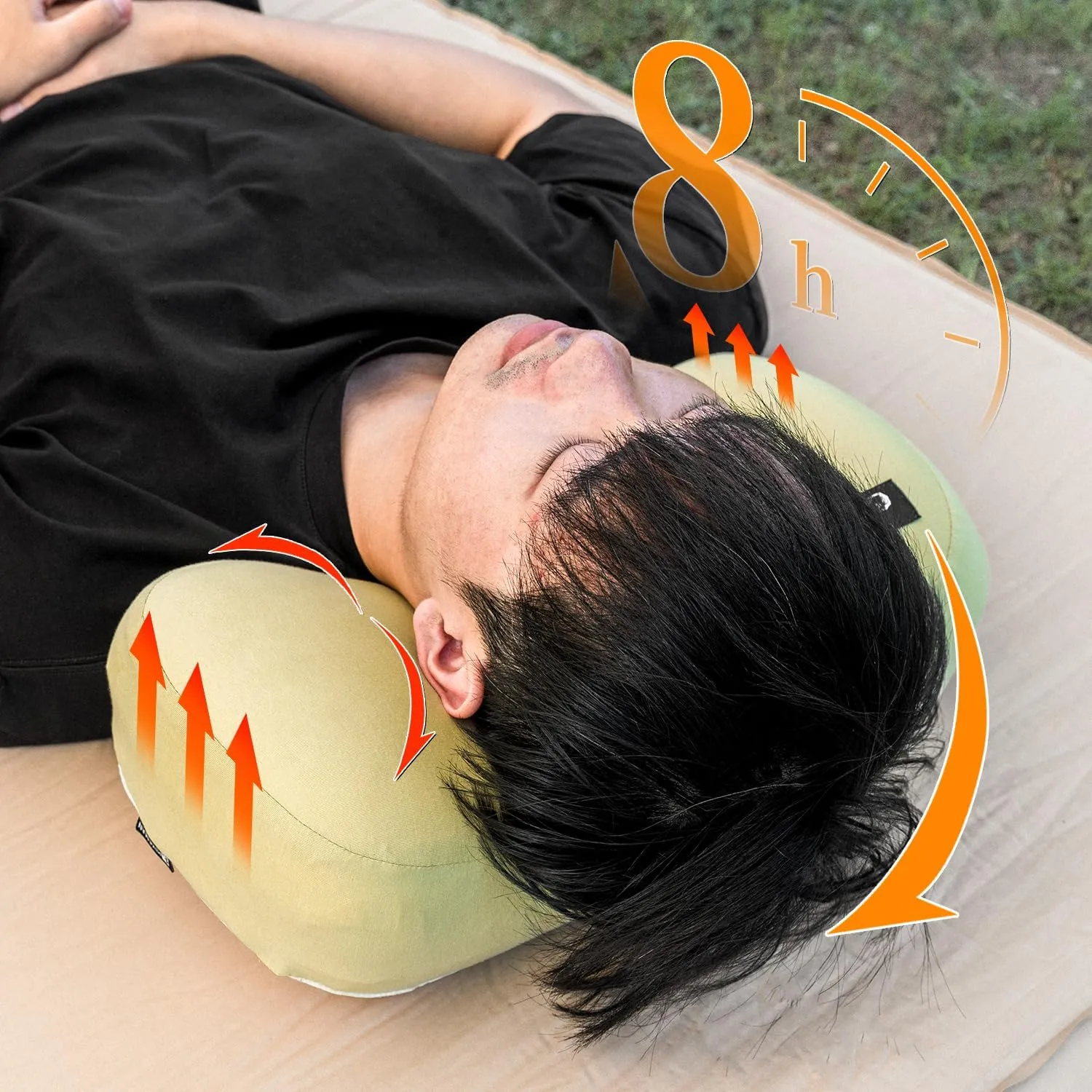 HIKEMAN Camping Memory Foam Pillow - Ultralight Washable Camping Essentials Backpacking Travel Pillow for Outdoor Camp, Sport, Airplanes, Hiking(Matcha Green)