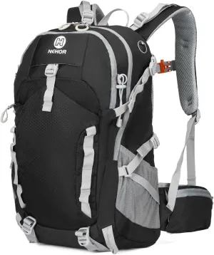 Hiking Backpack, 40L Lightweight Camping Backpack with Rain Cover, Water Resistant Large Hiking Bag Outdoor Travel Daypack for Men Women, Black