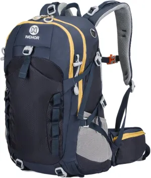 Hiking Backpack, 40L Lightweight Camping Backpack with Rain Cover, Water Resistant Large Hiking Bag Outdoor Travel Daypack for Men Women, Blue