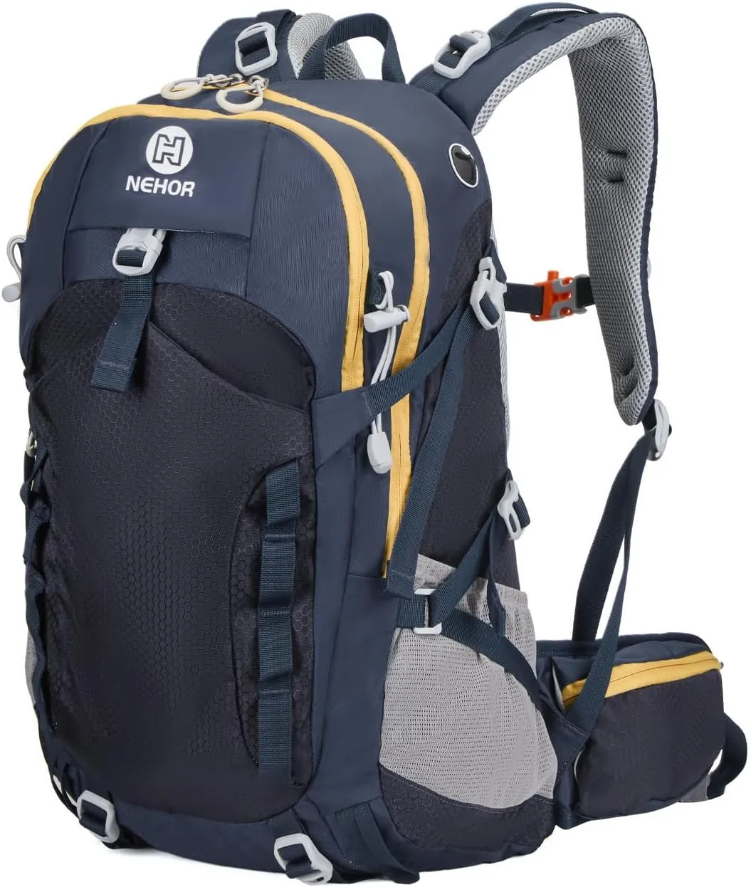 Hiking Backpack, 40L Lightweight Camping Backpack with Rain Cover, Water Resistant Large Hiking Bag Outdoor Travel Daypack for Men Women, Blue