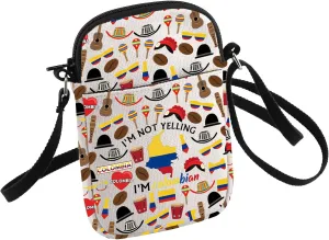HOLLP Colombia Map Flag Crossbody Bag Souvenirs I'm Not Yelling I'm Colombian Small Sling Bag Colombian Gift