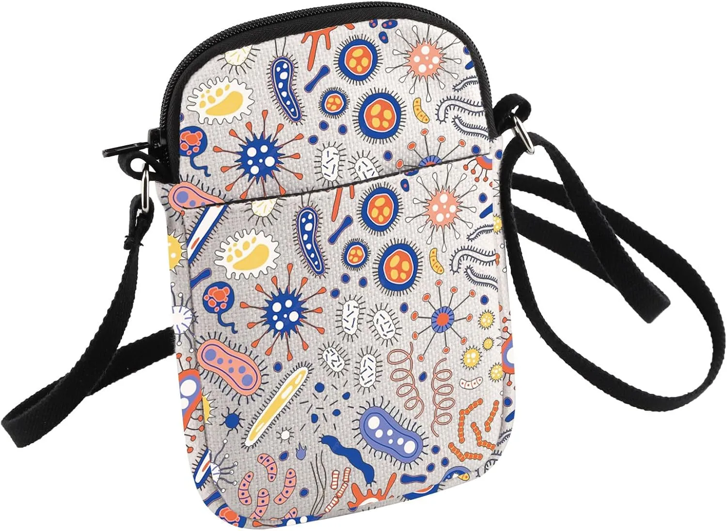 HOLLP Microbiology Bacteria Crossbody Bag Science Art Biologist Small Sling Bag Gift for Biologist