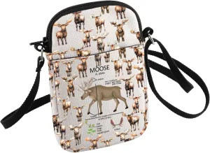 HOLLP Moose Lover Gift Moose Anatomy Crossbody Bag Hunting Moose Wildlife Life Lover Small Sling Bag