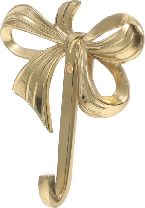 Homoyoyo Vintage Bow Shape Hook Retro Brass Decorative Hanger for Keys Handbags Towels Easy Wall Mounted Installation Multipurpose Storage for Home Use