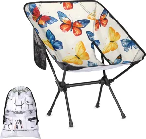 Honeybaby Folding Camping Chair Butterfly Dancing Camping Chairs Lightweight Portable Chair Outdoor Foldable Chairs for Camping Travel Picnic Beach Hiking