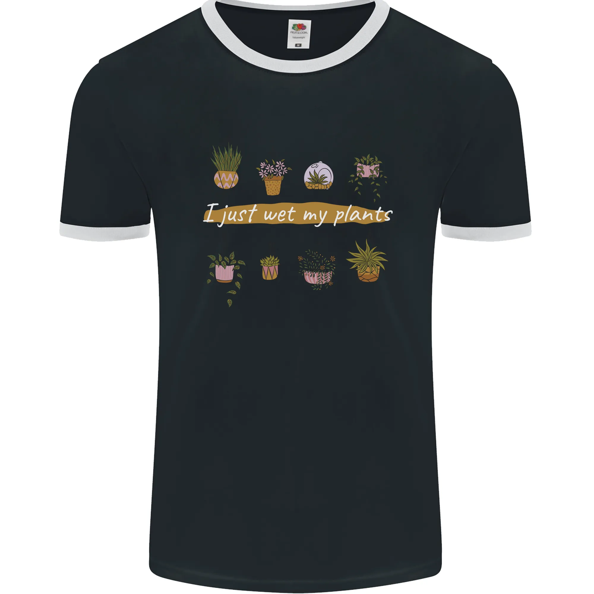 I Just Wet My Plants House Funny Gardening Mens Ringer T-Shirt FotL
