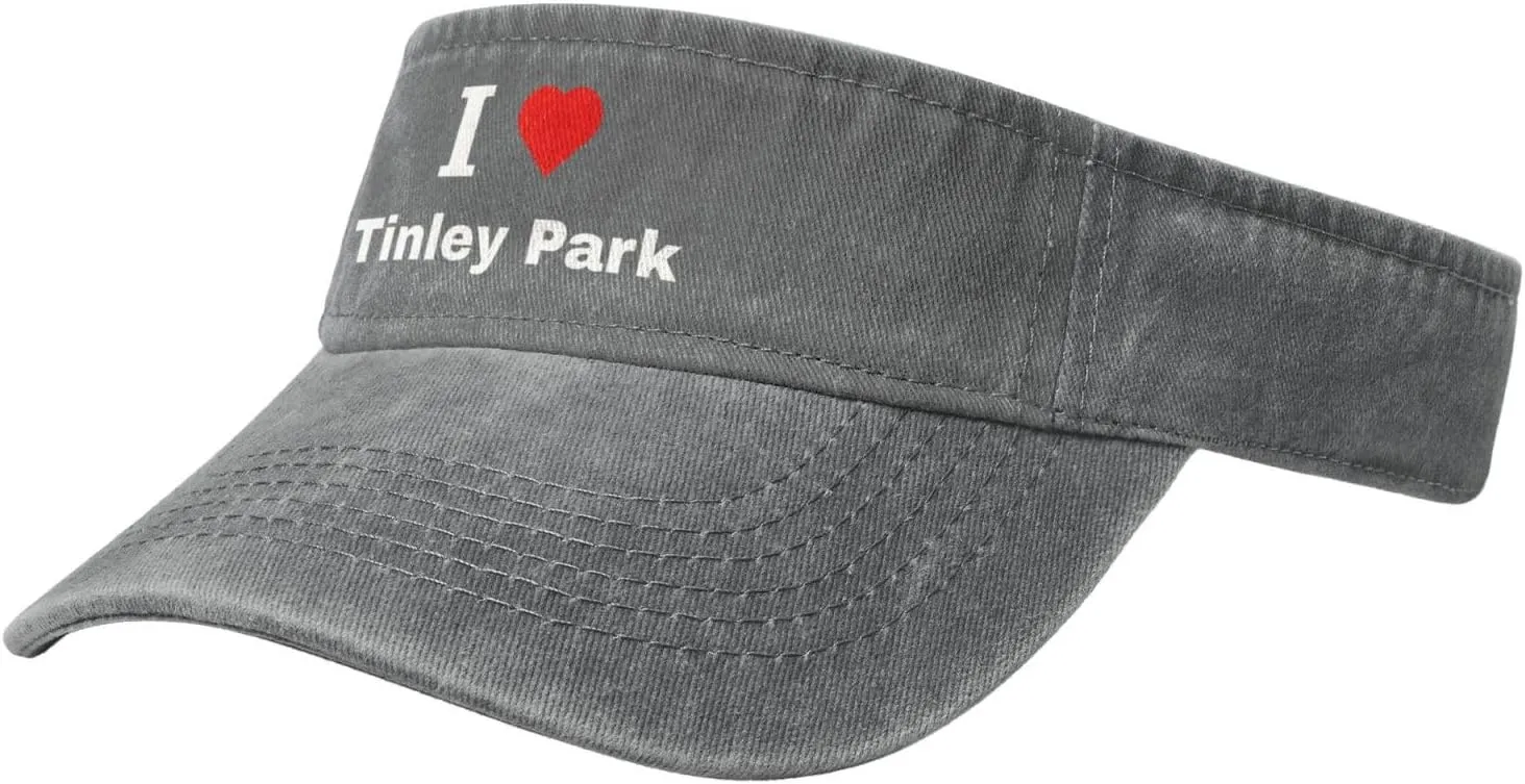 I Love Tinley Park Sun Visor Hats Cotton Adjustable Sports Empty Top Baseball Cap for Women Men Golf Cap