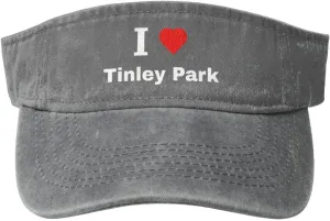 I Love Tinley Park Sun Visor Hats Cotton Adjustable Sports Empty Top Baseball Cap for Women Men Golf Cap