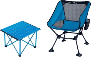 iClimb 1 Folding Table and 1 Anti-Sinking Chair Bundle, Ultralight Compact for Adults Outdoor Beach Backpacking Hiking Camping Beach Concert