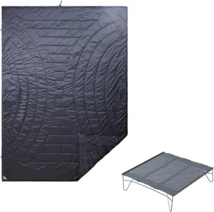 iClimb 1 Solo Mini Folding Table and 1 3M Thinsulate Insulation Warm Camping Blanket Bundle, Ultralight Compact for Adults Outdoor Backpacking Beach Camping Concert