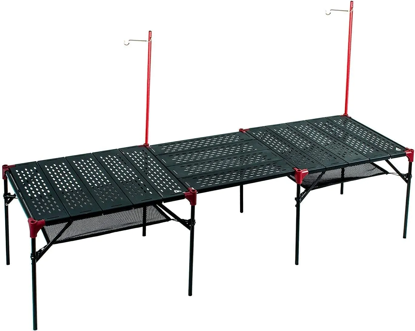 iClimb 2 Extendable Folding Table and 1 Pack Connecting Plates and 2 Lantern Hanger Bundle, Ultralight Compact for Many Person Camping Backpacking Beach Concert BBQ Party
