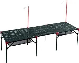 iClimb 2 Extendable Folding Table and 1 Pack Connecting Plates and 2 Lantern Hanger Bundle, Ultralight Compact for Many Person Camping Backpacking Beach Concert BBQ Party