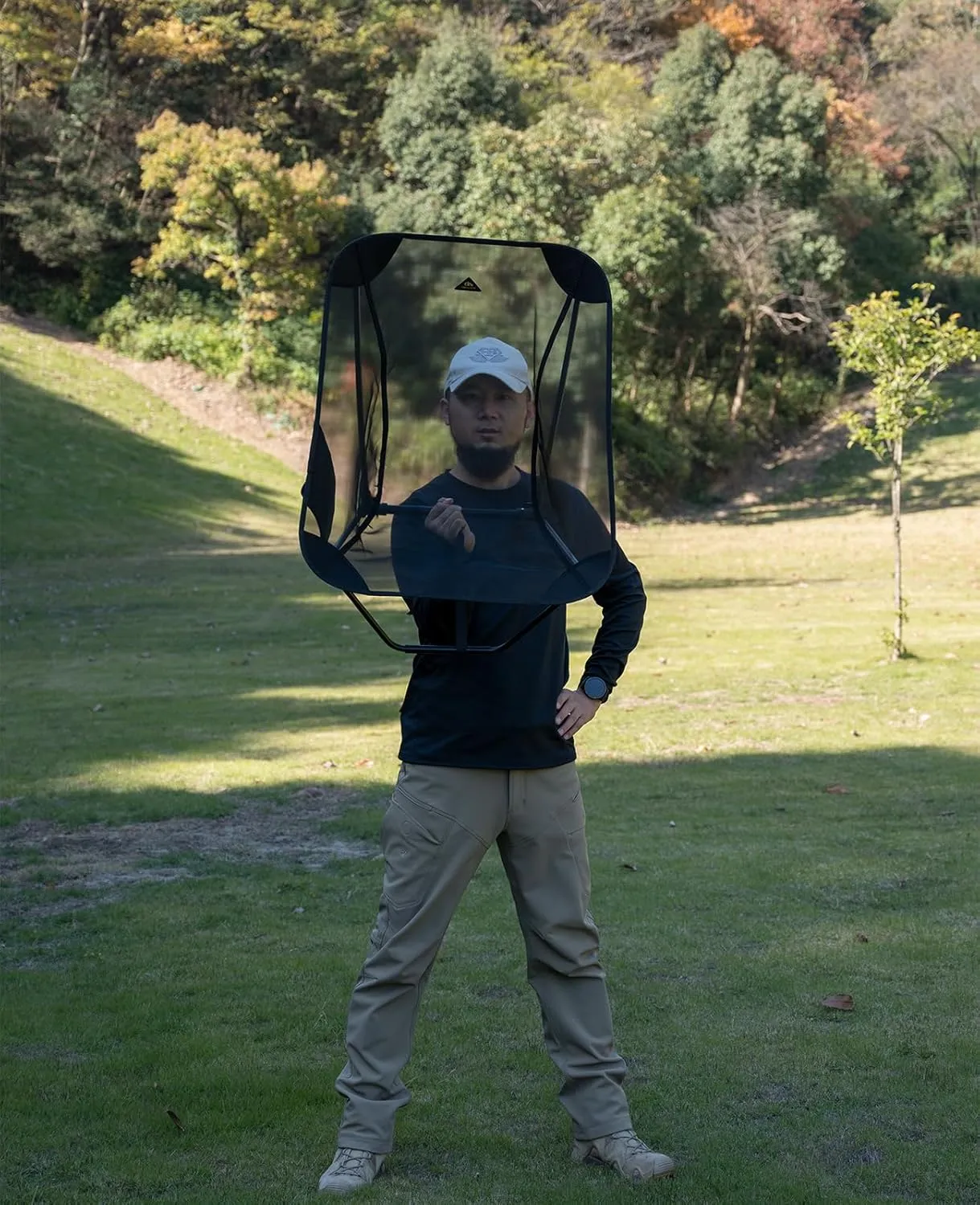 iClimb Low Ultralight Compact Camping Folding Chair with Side Pocket and Carry Bag