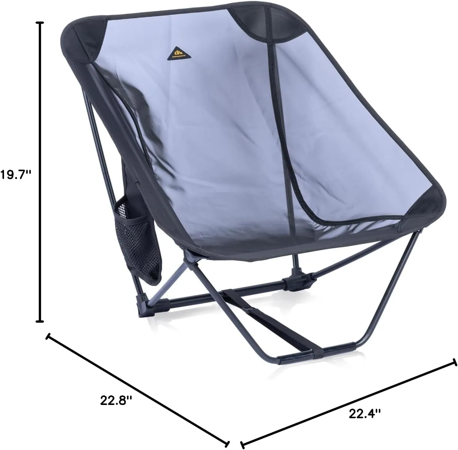 iClimb Low Ultralight Compact Camping Folding Chair with Side Pocket and Carry Bag