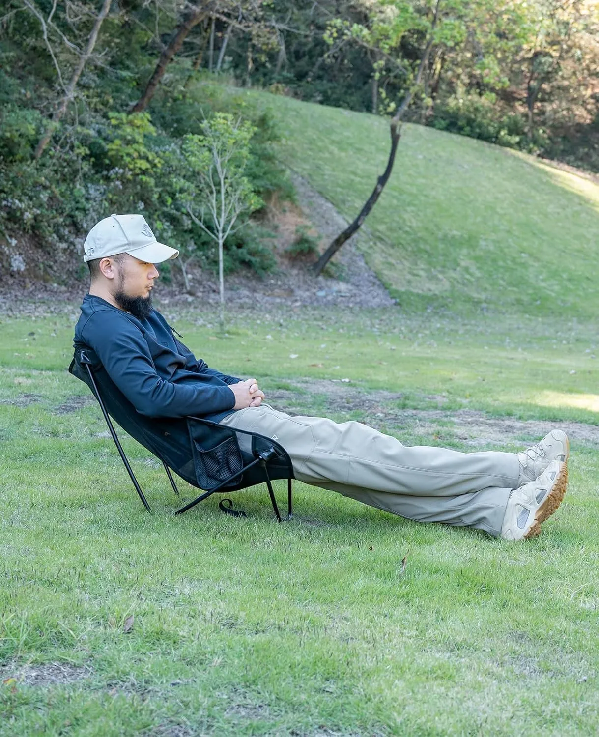 iClimb Low Ultralight Compact Camping Folding Chair with Side Pocket and Carry Bag