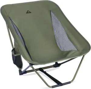 iClimb Low Ultralight Compact Camping Folding Chair with Side Pocket and Carry Bag