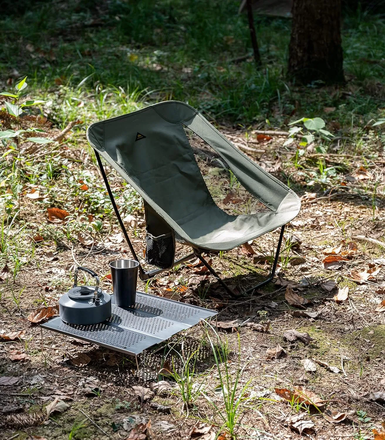 iClimb Low Ultralight Compact Camping Folding Chair with Side Pocket and Carry Bag