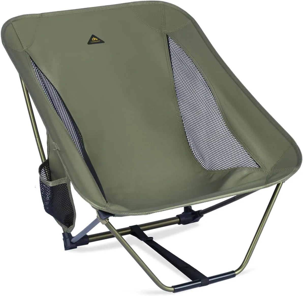 iClimb Low Ultralight Compact Camping Folding Chair with Side Pocket and Carry Bag