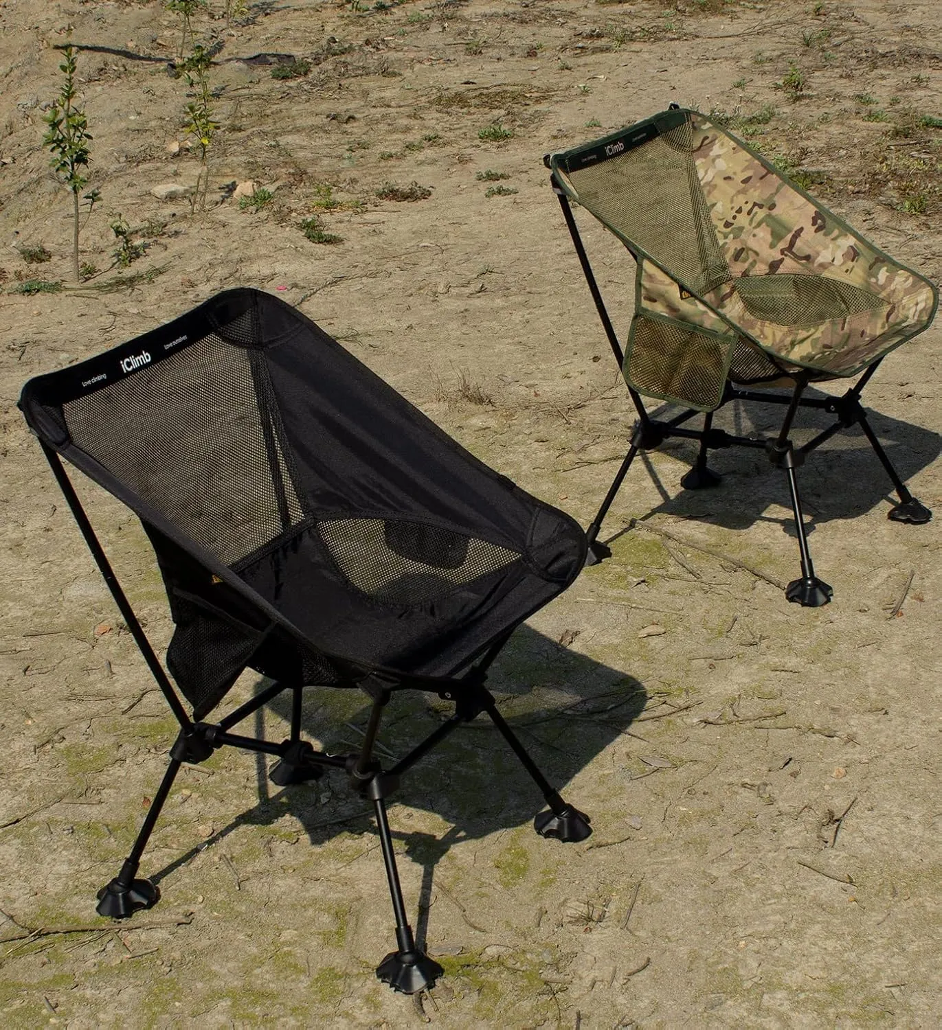 iClimb Ultralight Compact Camping Folding Beach Chair with Anti-Sinking Large Feet
