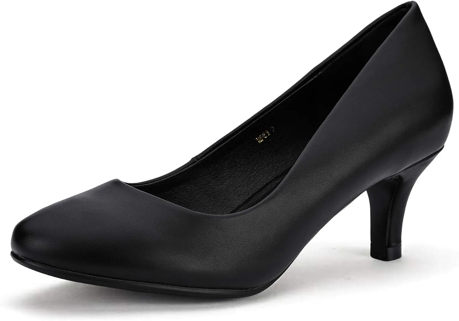 IDIFU Women's Classic Low Heels Dress Pumps 2 Inch Kitten Heel Round Toe Office Wedding Shoes
