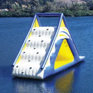 Inflatable Floating Water Trampoline Park Triangle Water Slide for Adults Kids, as picture show