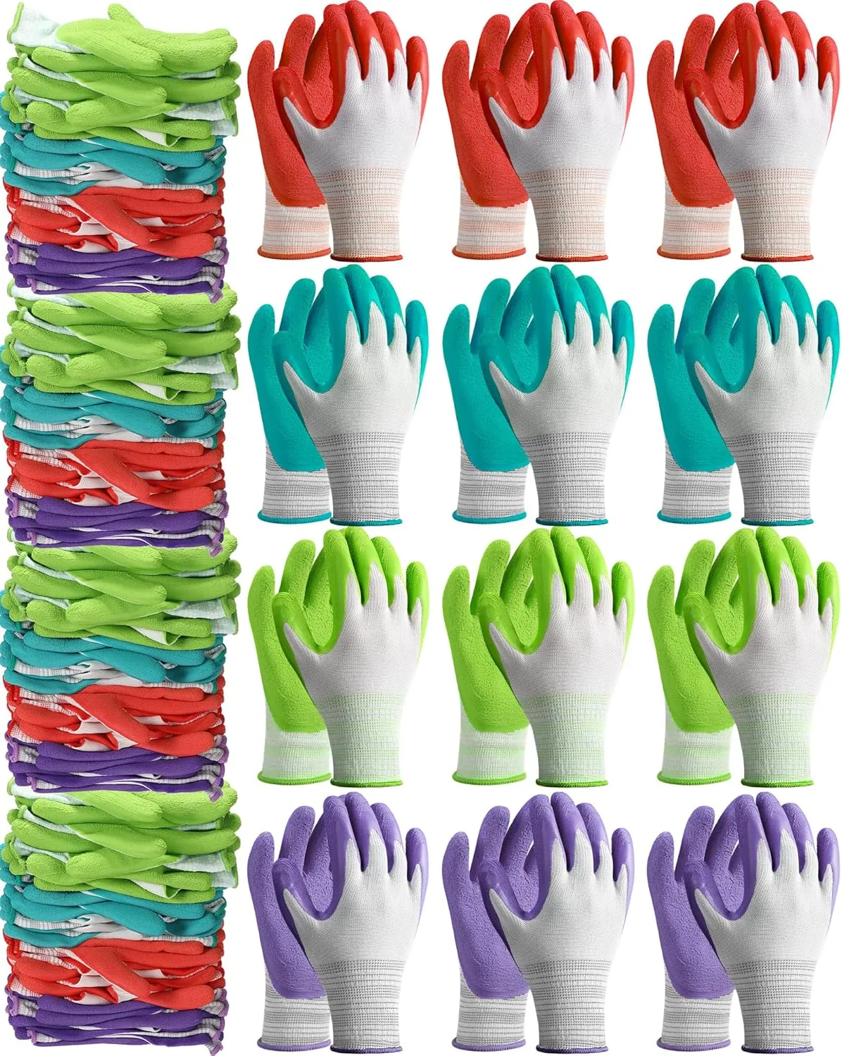 Irenare 24 Pairs Gardening Gloves for Women and Ladies Breathable Rubber Coated Gloves Bulk, Protective Gloves with Grip