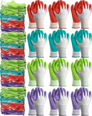Irenare 24 Pairs Gardening Gloves for Women and Ladies Breathable Rubber Coated Gloves Bulk, Protective Gloves with Grip